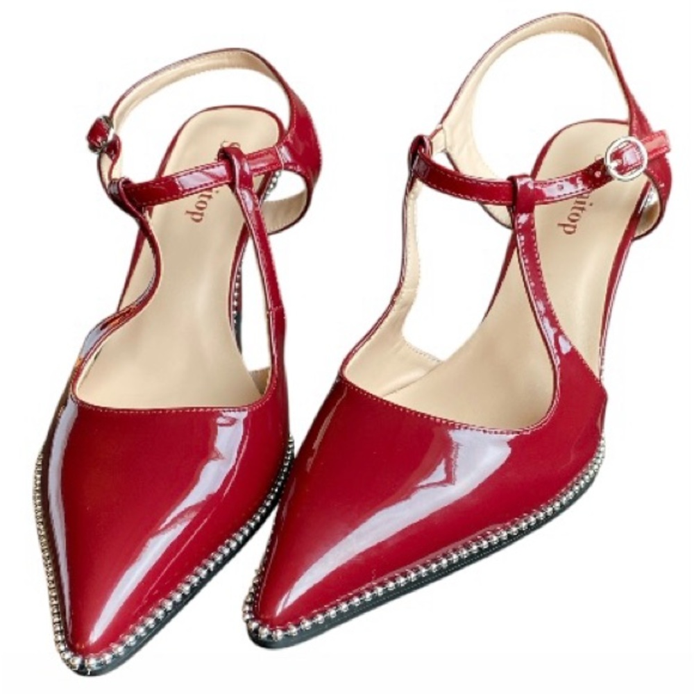Sammitop Red Patent Leather Heels. Size 9.5